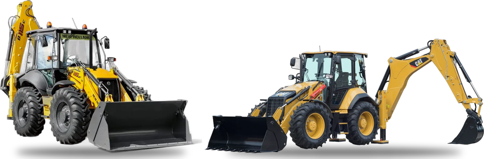 Frontālie iekrāvēji New Holland un CAT