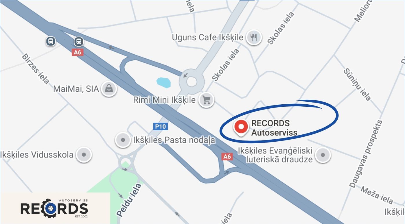 Records Autoserviss kartē, Melioratoru iela 1b, Ikšķile